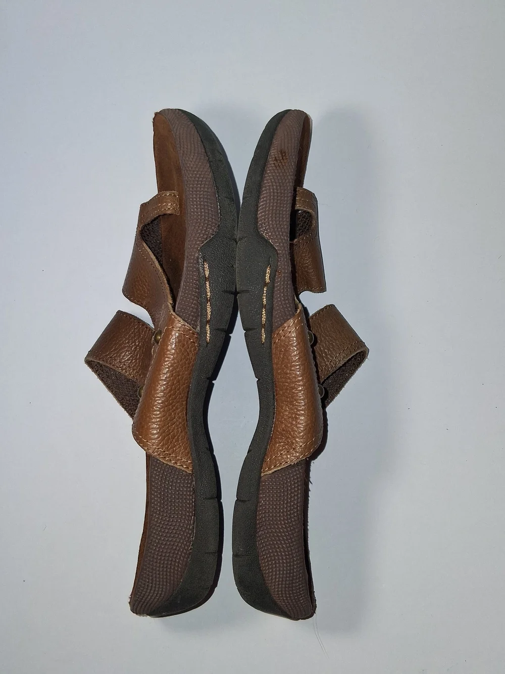BareTraps Lainey Women's Brown Leather Slide Sandals US Size 8.5 M